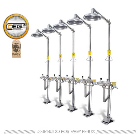 Ducha lavaojos acero inoxidable con pedal CEG 1008-AI